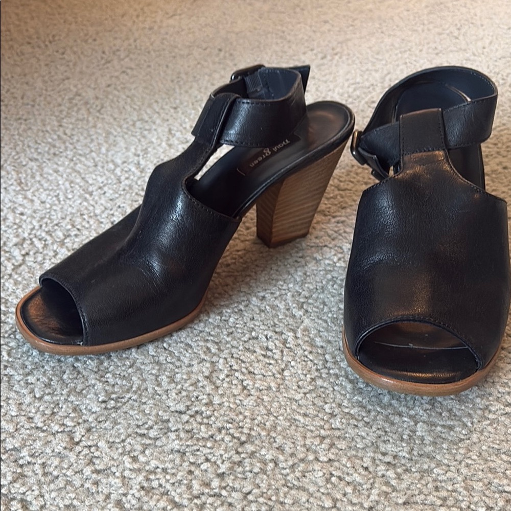 Black Leather Women's Heels